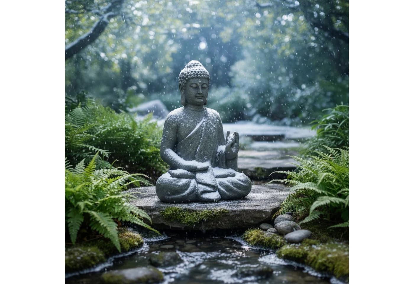 relaxdays Buddha Figur 52 cm - Polyresin Stein-Optik Anthrazit - Bild 5