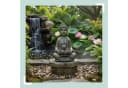 relaxdays Buddha Figur 30 cm mit Lotusblume - Bronzeoptik Bild 3