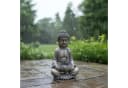 relaxdays Buddha Figur 30 cm mit Lotusblume - Bronzeoptik Bild 5
