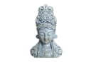 relaxdays Buddha-Büste 44 cm Polyresin Steinoptik Beige/Grau Bild 2