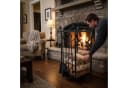 relaxdays Kaminholzregal mit Kaminbesteck Schwarz Bild 1