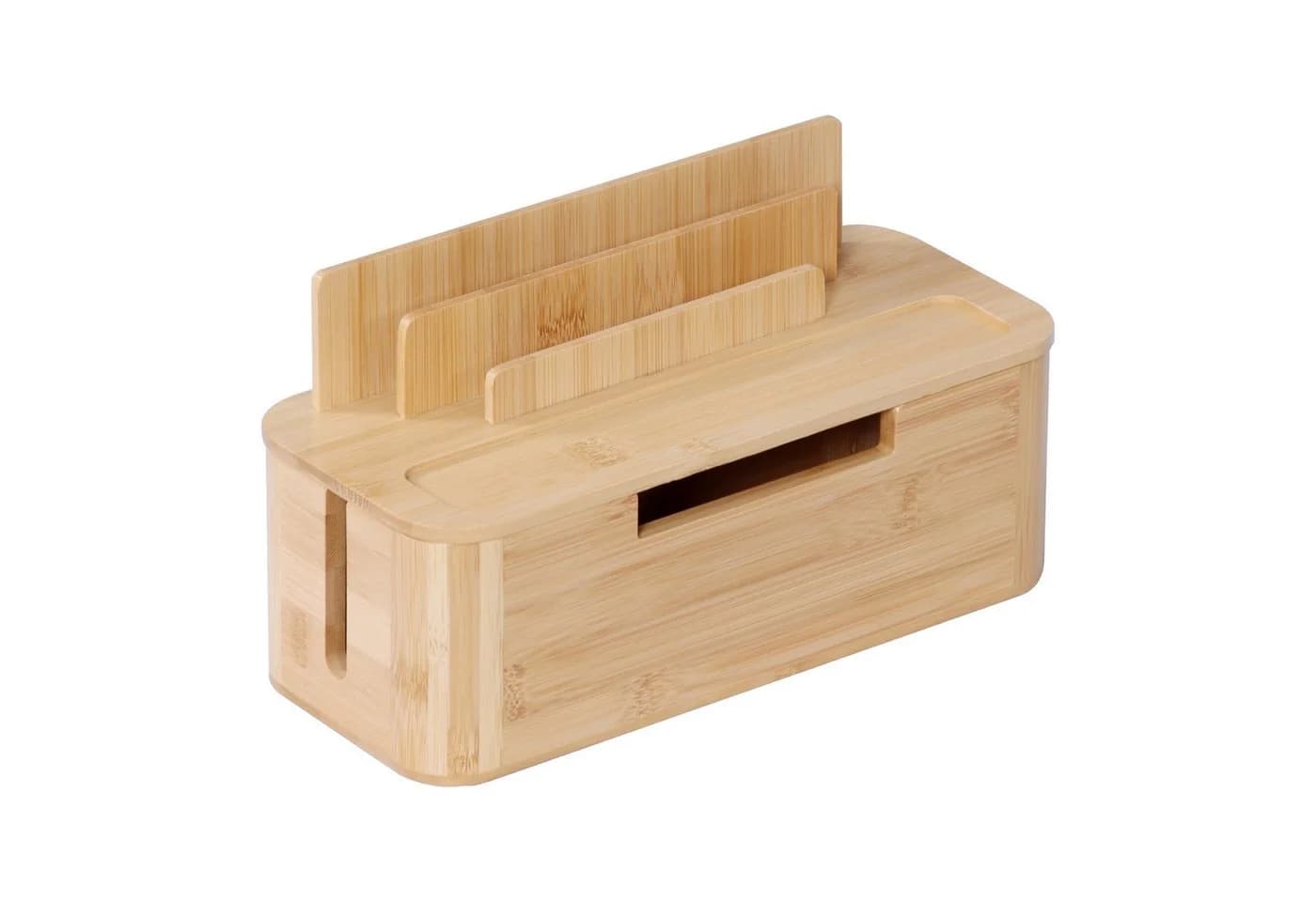 RELAXDAYS Kabelbox mit Handyhalter Bambus Natur - Bild 2