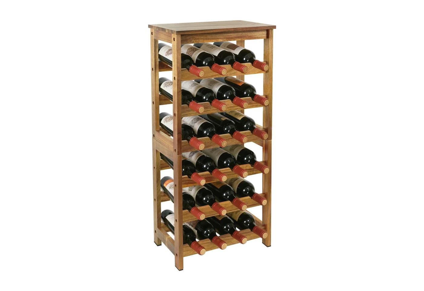 relaxdays Weinregal Akazienholz 24 Flasche Braun - Bild 2