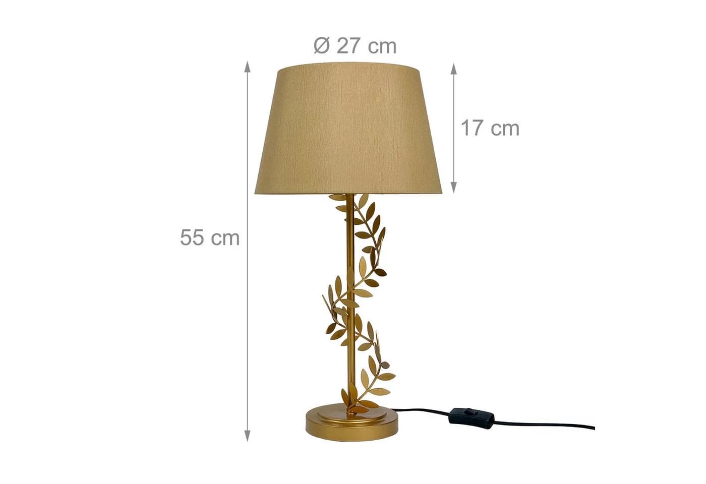 relaxdays Nachttischlampe Lorbeerranke Gold - Bild 4