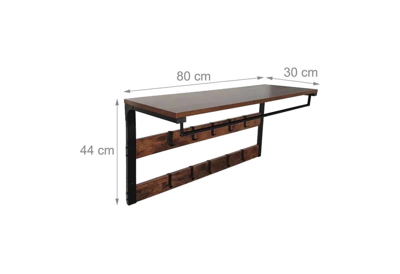 relaxdays Wandgarderobe mit 10 Haken & Ablage Industrial Design - Bild 4