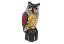 RELAXDAYS Vogelattrappe Eule 40 cm Schwarz/Rot/Gelb Bild 2