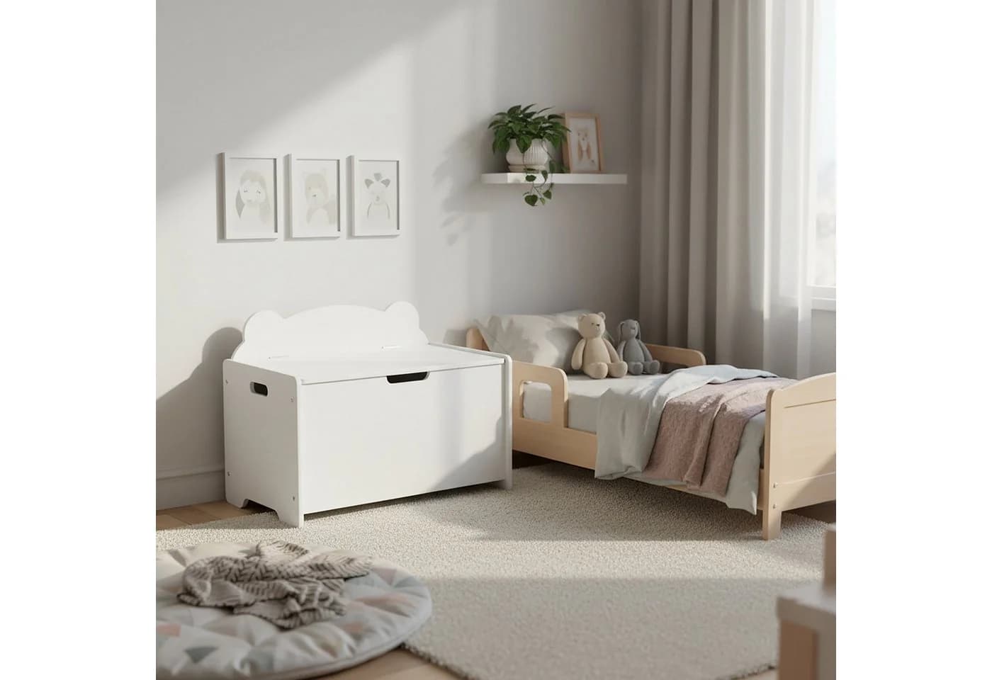 relaxdays Spielzeugtruhe mit Deckel Bären Design - Bild 5