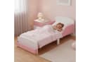 relaxdays Kinderbett mit Rausfallschutz Rosa/Weiß Bild 1