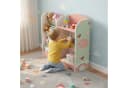relaxdays Kinderregal 7 Fächer Fuchs-Motiv Rosa Grün Weiß Bild 1