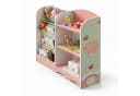 relaxdays Kinderregal 7 Fächer Fuchs-Motiv Rosa Grün Weiß Bild 2