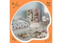 relaxdays Kinderregal 7 Fächer Fuchs-Motiv Rosa Grün Weiß Bild 3