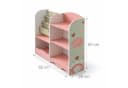 relaxdays Kinderregal 7 Fächer Fuchs-Motiv Rosa Grün Weiß Bild 4