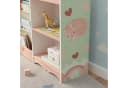 relaxdays Kinderregal 7 Fächer Fuchs-Motiv Rosa Grün Weiß Bild 5