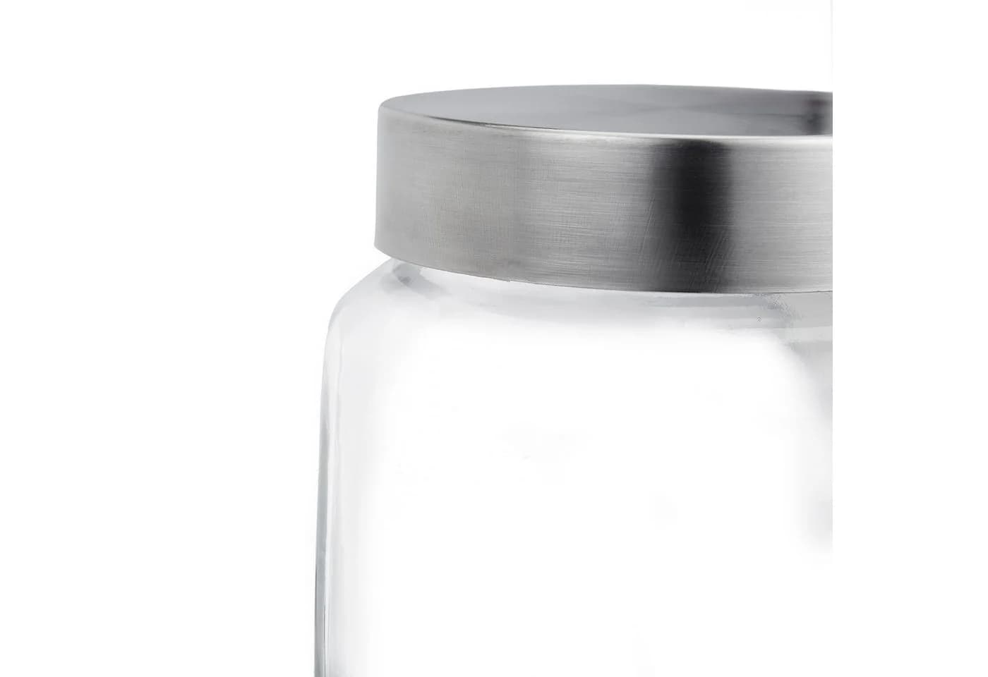 relaxdays Vorratsglas 6x Bonbongläser 1,5 L Glas Transparent Silber - Bild 5