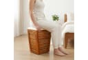 relaxdays Wäschetruhe mit Sitz aus Akazienholz Braun/Weiß Bild 3