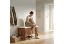 relaxdays Wäschetruhe aus Akazienholz mit weißem Sitzpolster Bild 5