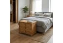 relaxdays Wäschesortierer 150 l mit 2 Fächern Walnussholz Bild 1