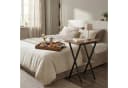 relaxdays Klappbarer Beistelltisch mit Tablett Braun/Schwarz Bild 1