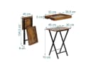 relaxdays Klappbarer Beistelltisch mit Tablett Braun/Schwarz Bild 4
