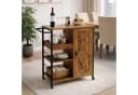 relaxdays Küchenwagen Servierwagen Industrial mit Schrank Braun Schwarz Bild 5
