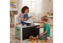 relaxdays Kinderbank Truhenbank mit Stauraum & Tafel Löwenmotiv Bunt Bild 1
