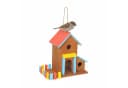 relaxdays Buntes Vogelhaus aus Kiefernholz zum Aufhängen Bild 2