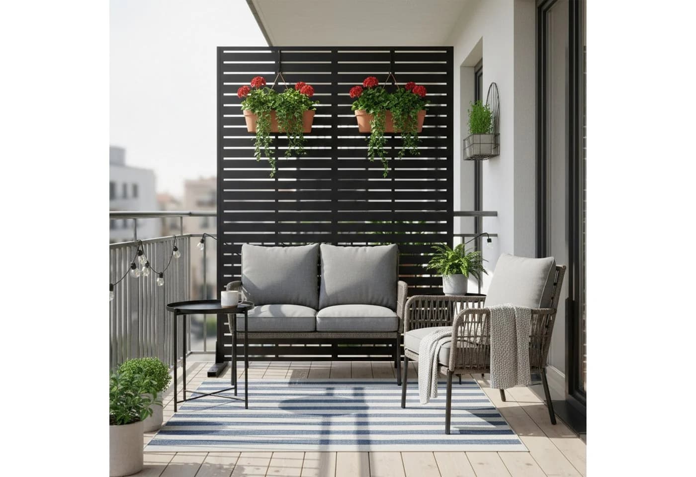 relaxdays Sichtschutzelement Sichtschutz für Garten Lamellen Schwarz - Bild 3