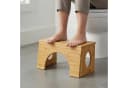 relaxdays Bambus Fußhocker Toilettenhocker 2 Höhen Natur Bild 1