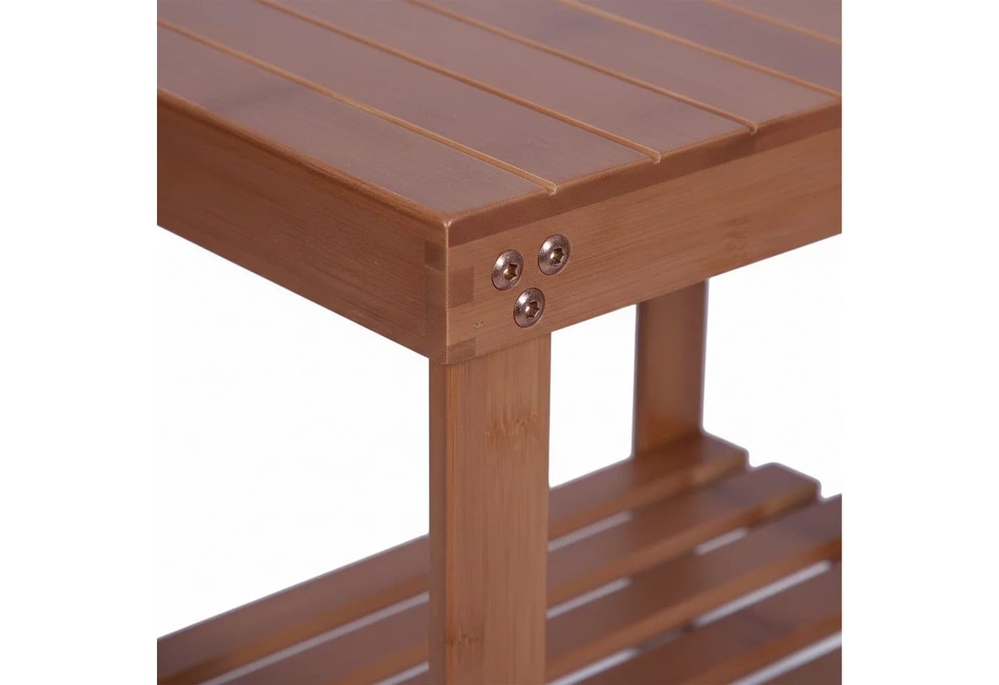 relaxdays Badhocker aus Bambus - 2 Ebenen, Natur - Bild 5