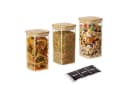 relaxdays Vorratsglas 3er Set Glas mit Bambusdeckel Transparent Bild 2