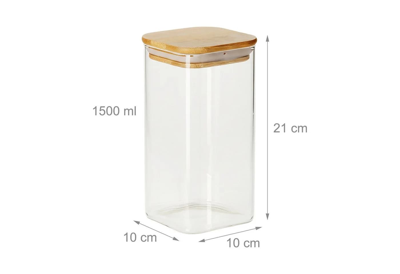 relaxdays Vorratsglas 3er Set Glas mit Bambusdeckel Transparent - Bild 4