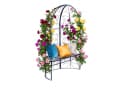 relaxdays Gartenbank mit Rosenbogen Schwarz Bild 2