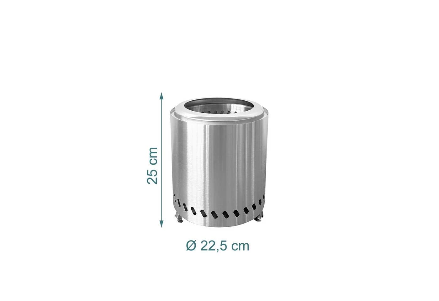 relaxdays Tischkamin Rauchfrei Edelstahl Silber Ø22,5 cm - Bild 4