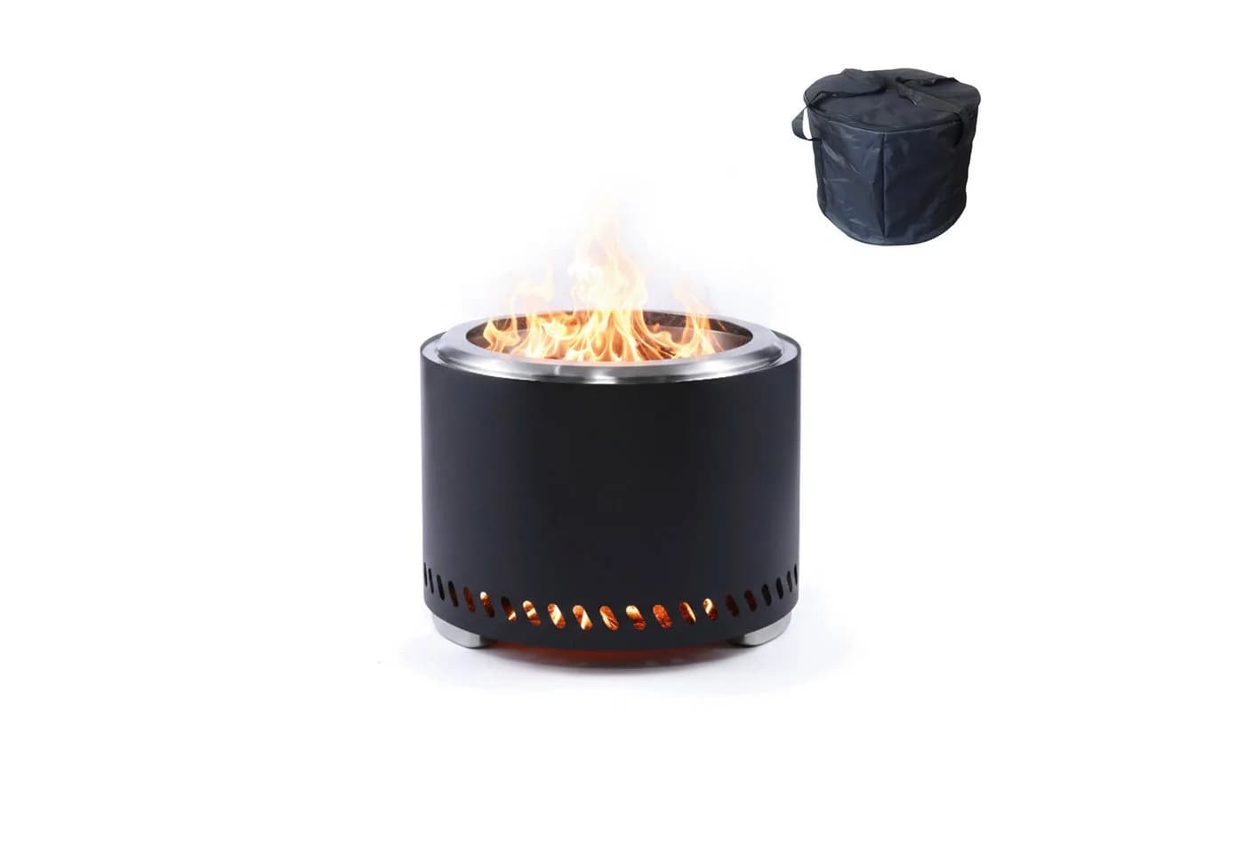 relaxdays Feuerschale ohne Rauch Edelstahl Schwarz - Bild 2