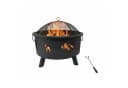 relaxdays Feuerschale mit Flammenmotiv Schwarz Bild 2