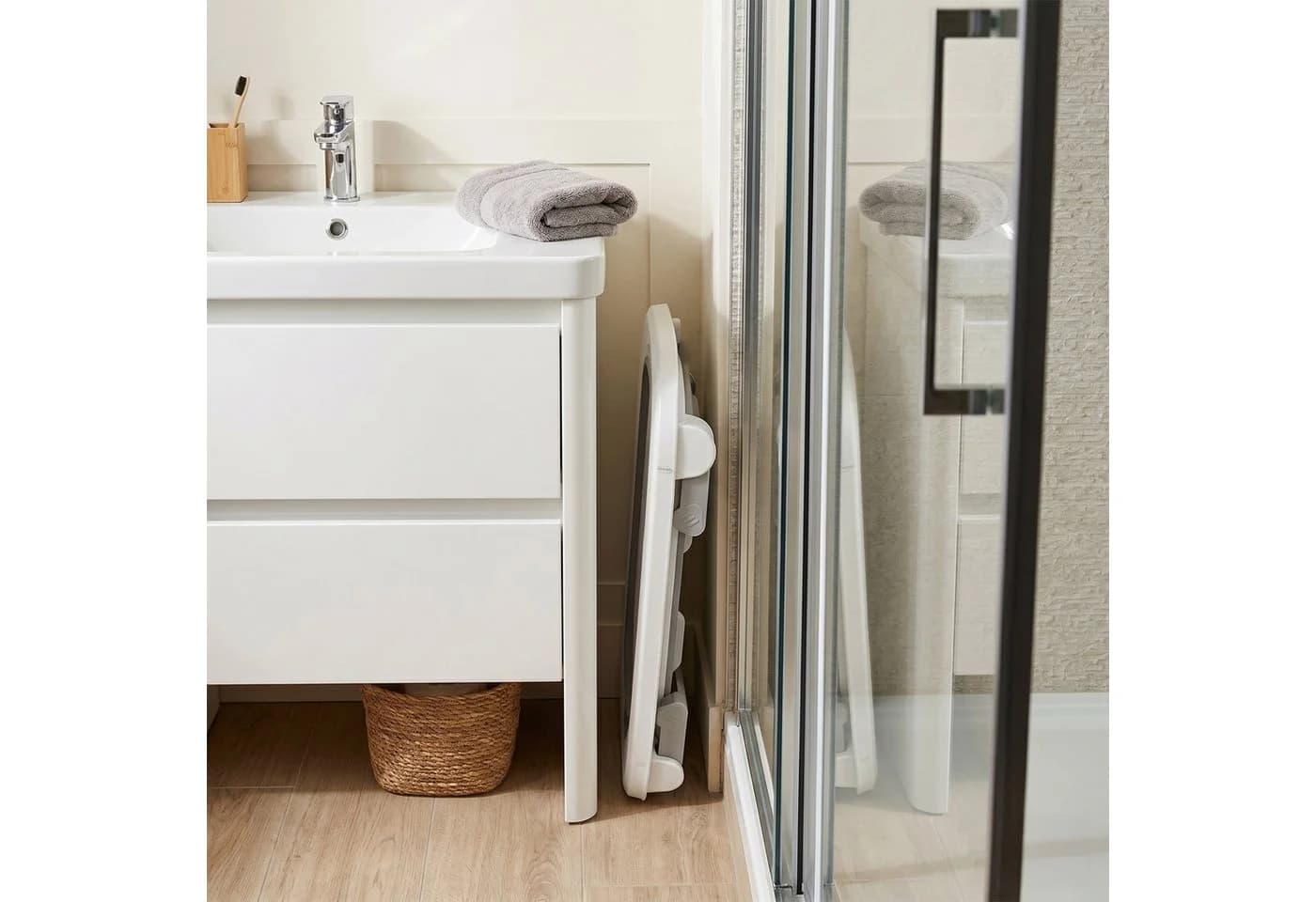 relaxdays Faltbare Babybadewanne mit Kissen, weiß/grau - Bild 5