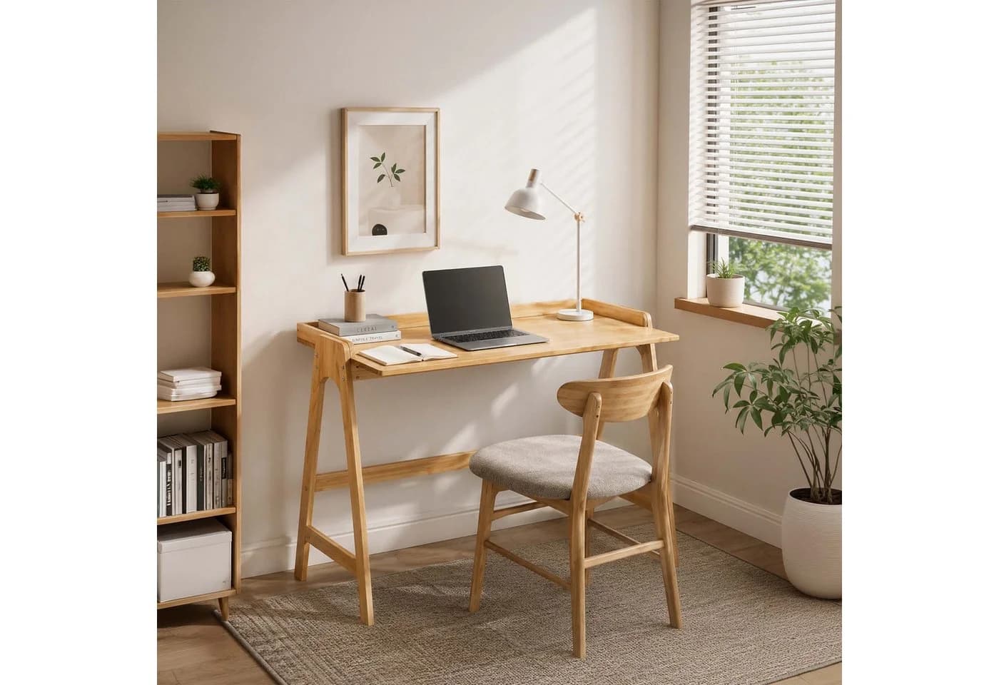 relaxdays Computertisch aus Sperrholz Natur