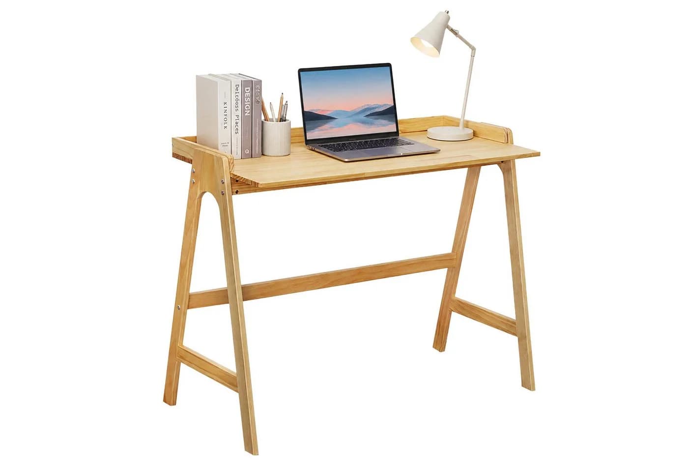 relaxdays Computertisch aus Sperrholz Natur - Bild 2