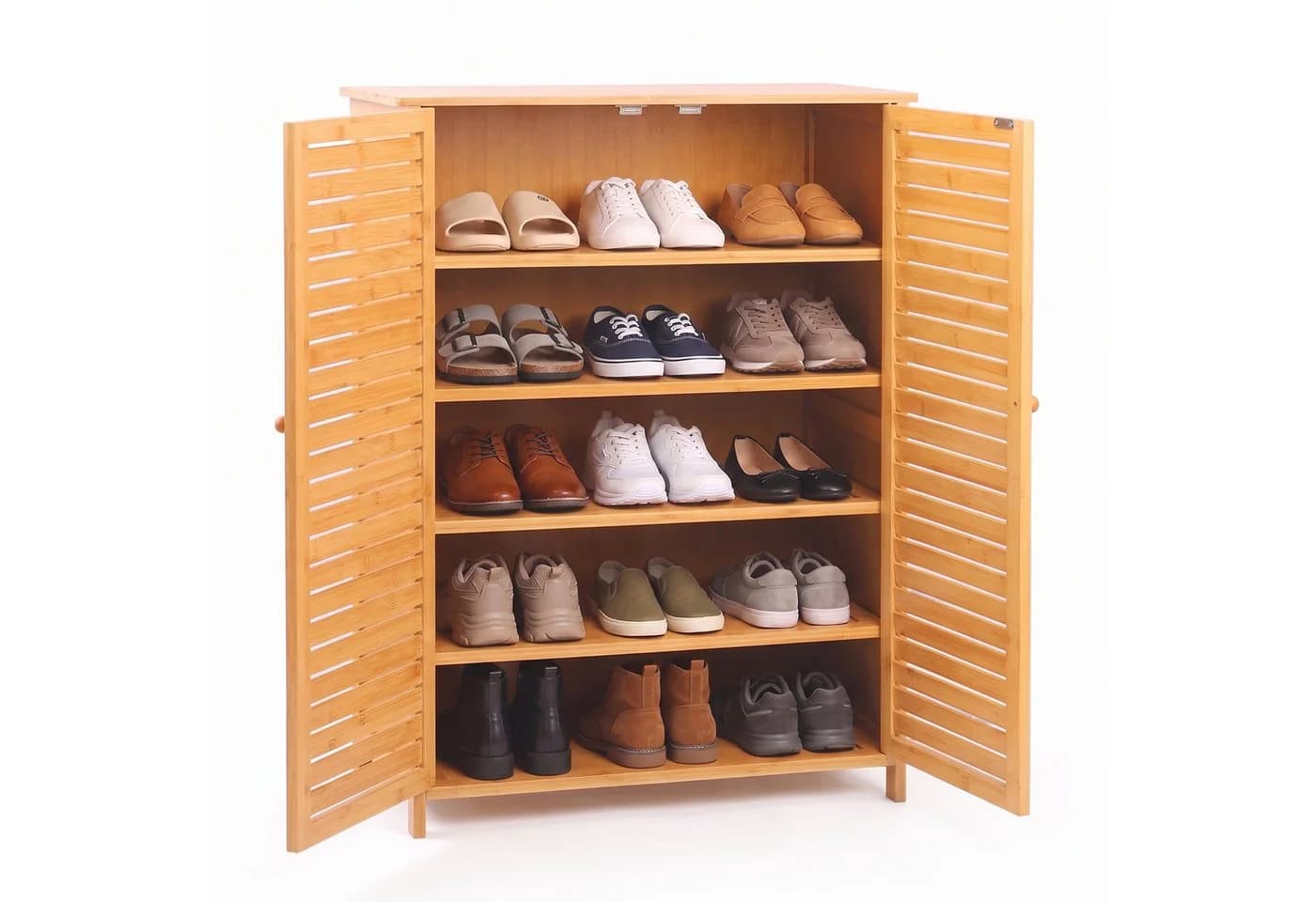 relaxdays Schuhschrank 5 Fächer Bambus - Bild 5