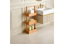 relaxdays Bambus Badregal mit 3 Ablagen Natur Bild 1