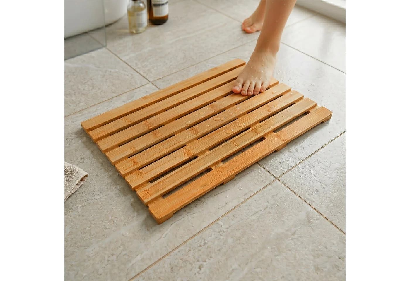 relaxdays Badematte Bambus Natur - Bild 2
