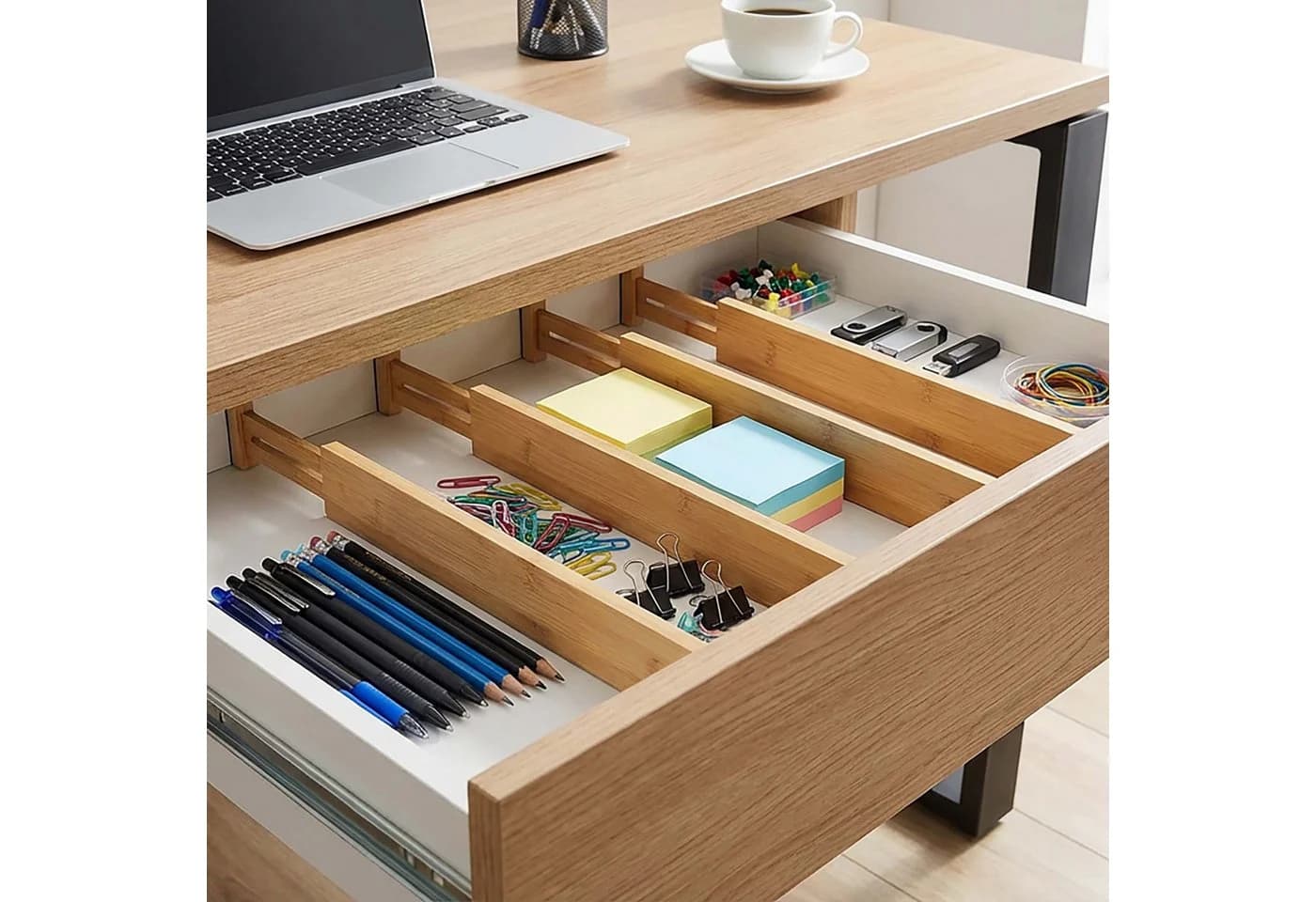 relaxdays Schubladeneinsatz Bambus 4er Set mit Sprungfedern - Bild 5