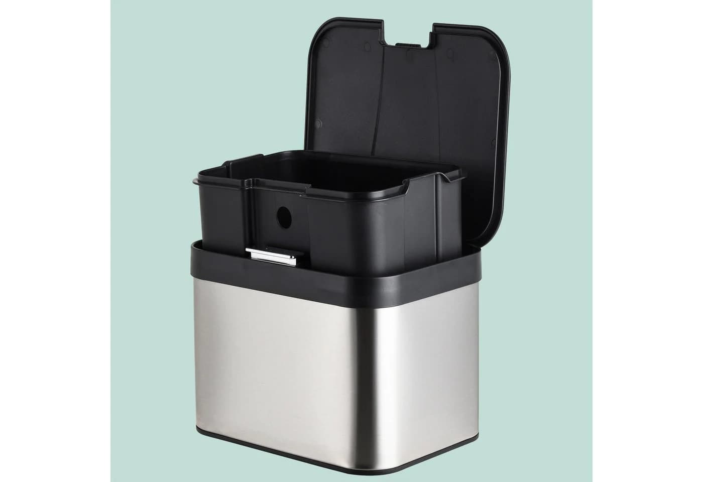 relaxdays Biomülleimer 4,5l Edelstahl mit geruchsdichtem Deckel - Bild 3