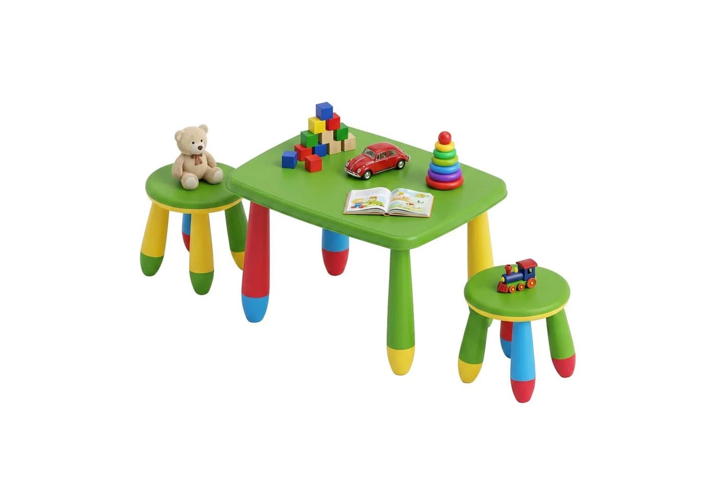 relaxdays Kindersitzgruppe 3-tlg. Bunt Kunststoff - Bild 2