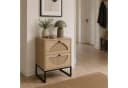relaxdays Nachttisch mit Rattan-Details Schwarz/Natur Bild 3