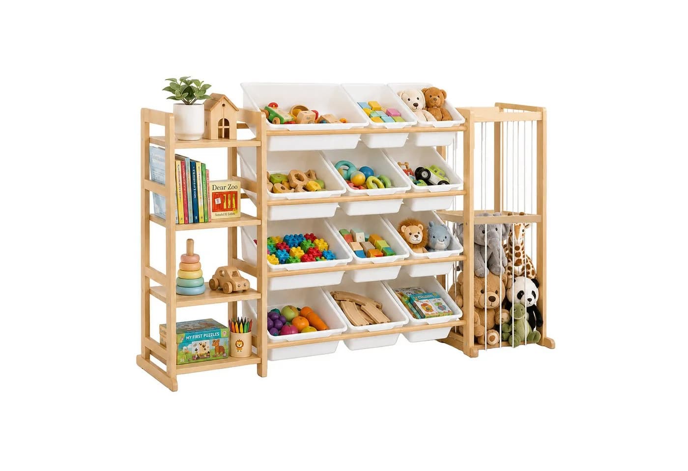relaxdays Kinderregal mit 12 Boxen und Kuscheltier-Zoo - Bild 2