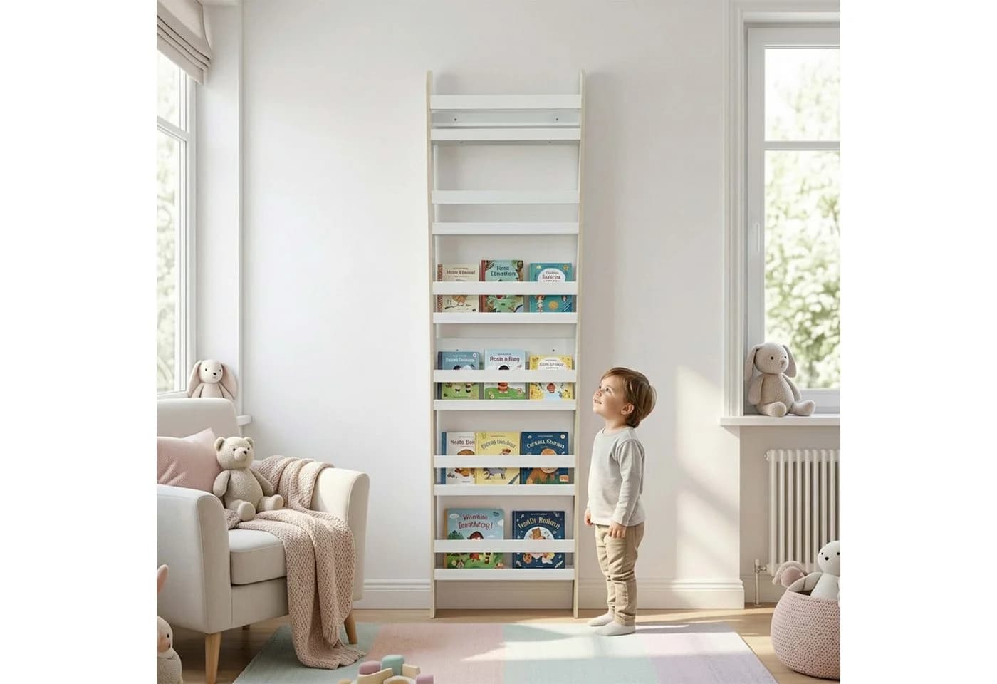 relaxdays Kinderregal Bücherregal 6 Fächer Weiß - Bild 3