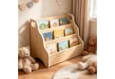 relaxdays Kinderregal Tragbares Bücherregal Tisch Braun Bild 5