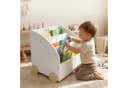 relaxdays Kinderregal Bücherregal 3 Fächer Weiß mit Rollen Bild 1