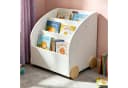 relaxdays Kinderregal Bücherregal 3 Fächer Weiß mit Rollen Bild 2